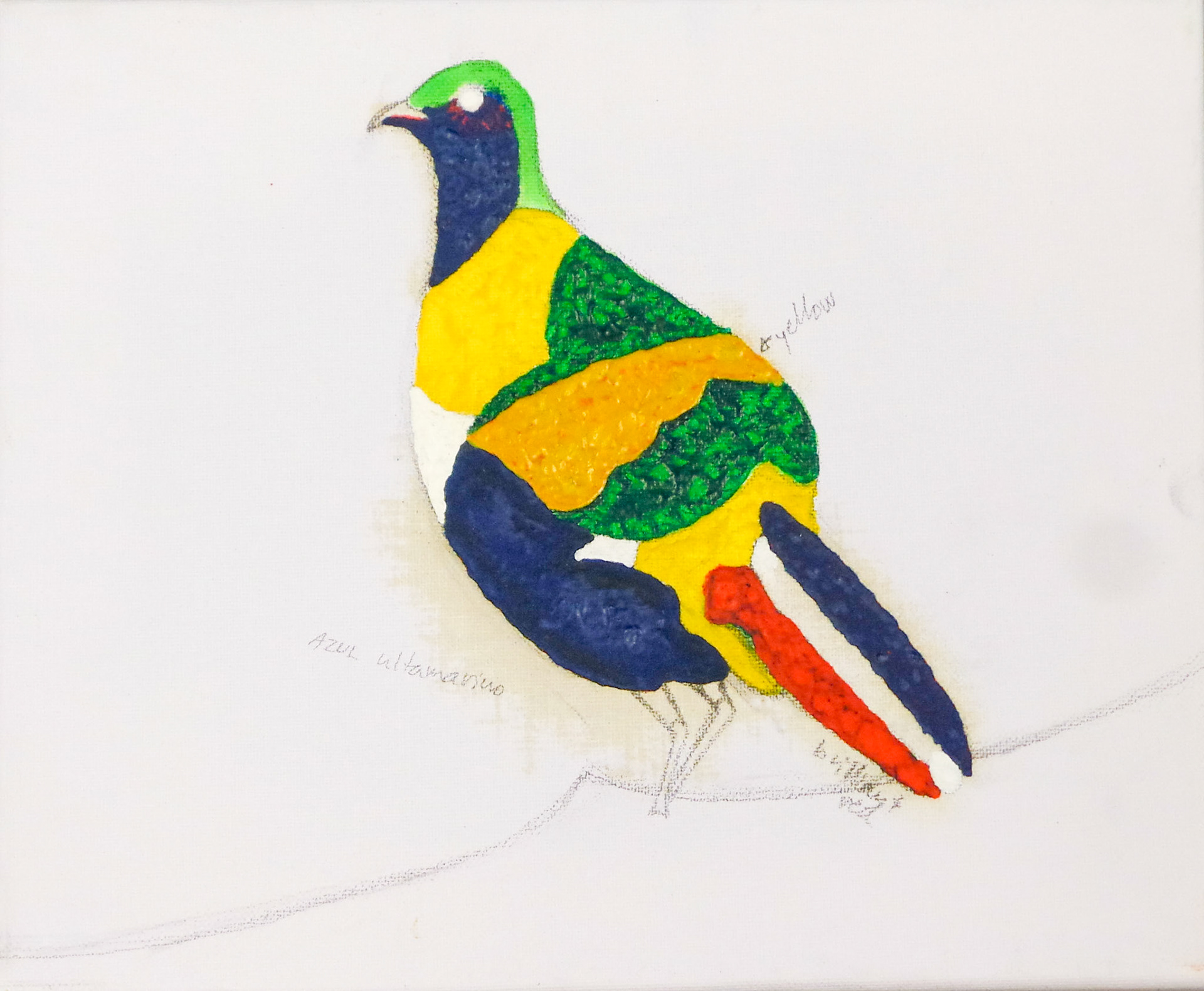 Sketch VIII for Series Galliformes, Tampere 2019; Oil color and pencil on canvas