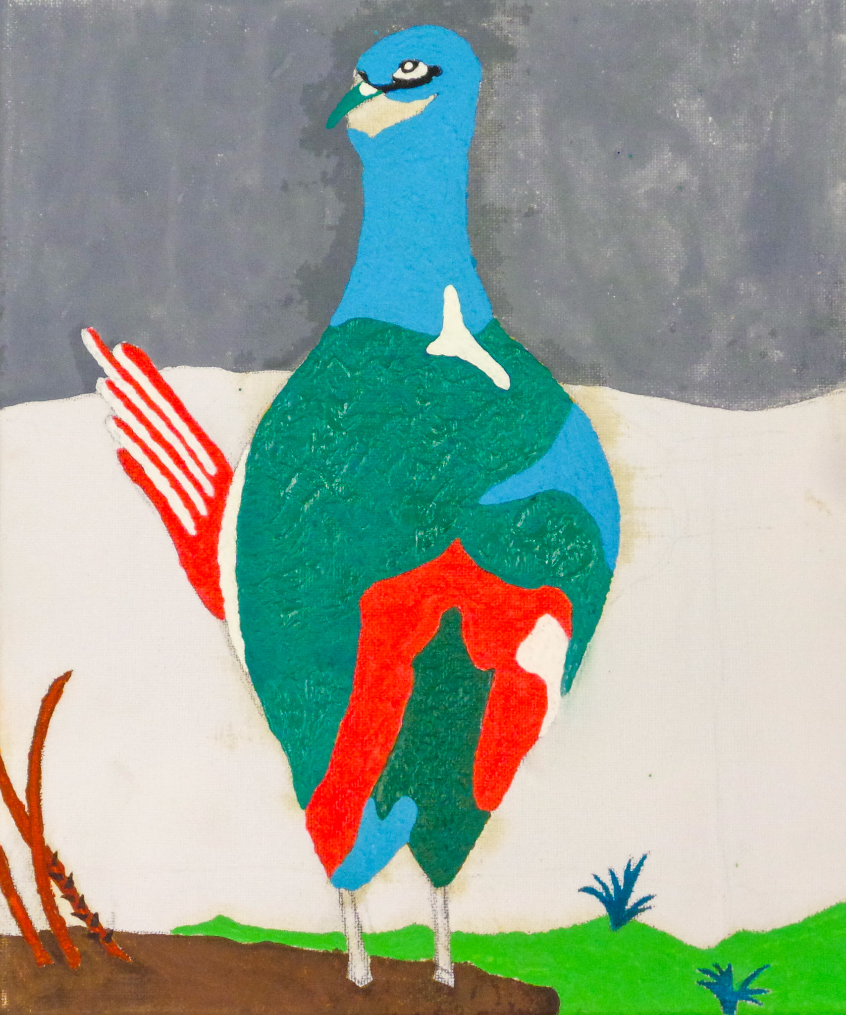 Sketch I for Series Galliformes, Tampere 2019; Oil color and pencil on canvas