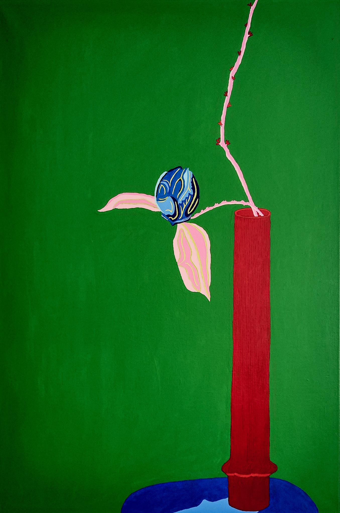 Ikebana I, Vantaa_ acrylic and pencil on linen_ 120x80 cm 