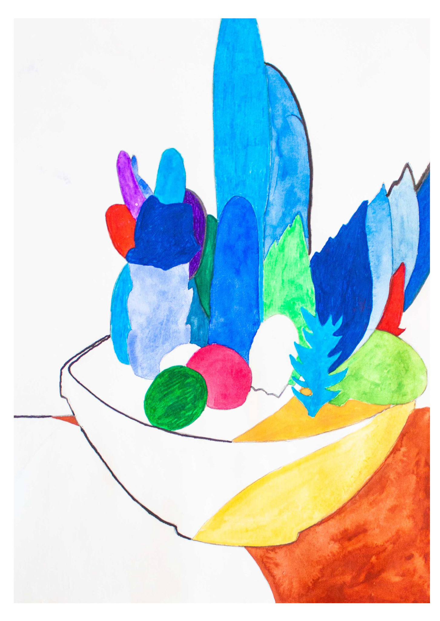CACTUS I, 2016, GOUACHE AND PENCIL ON PAPER