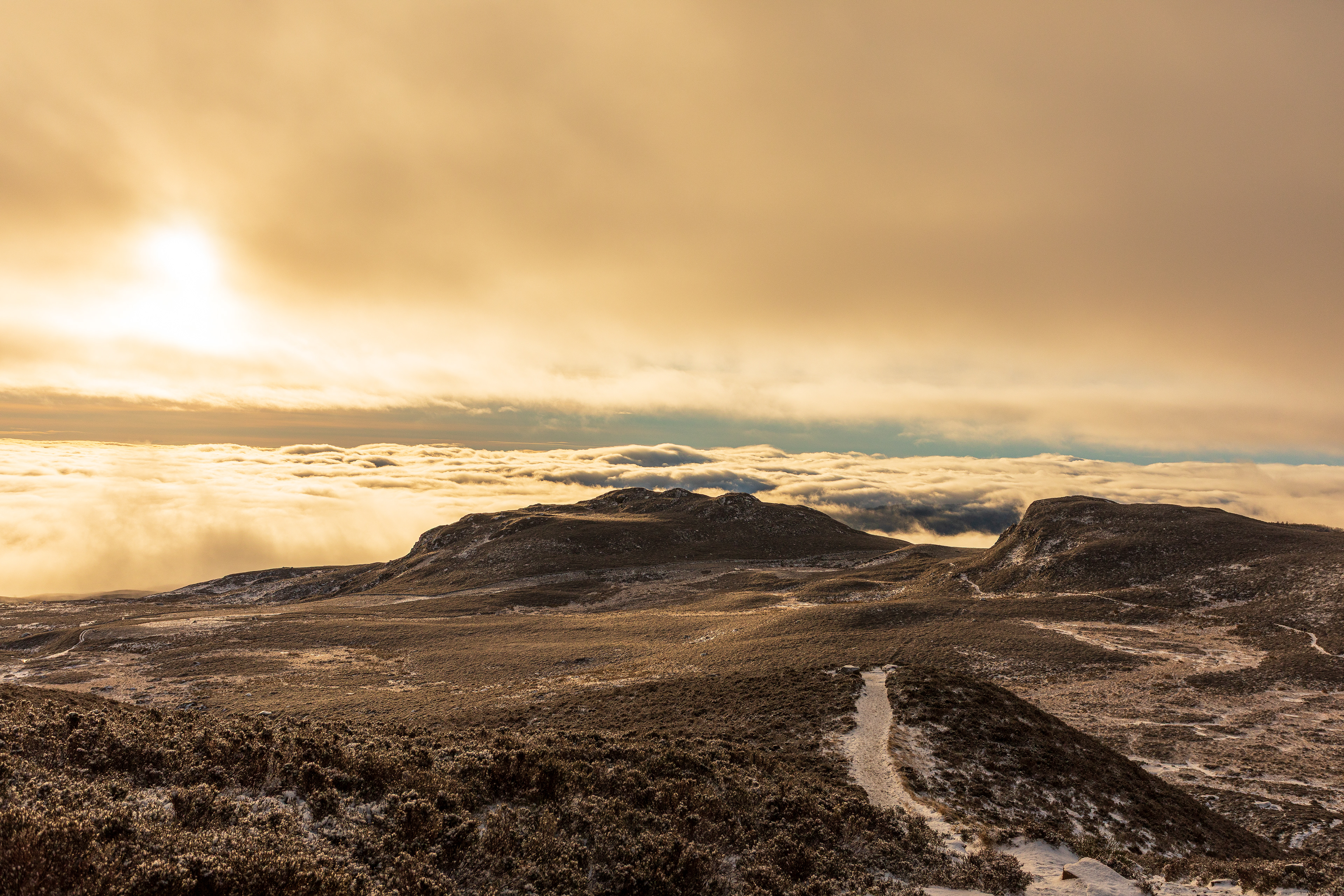 A cloud inversion on a winters day while walking on Ben Vrackie