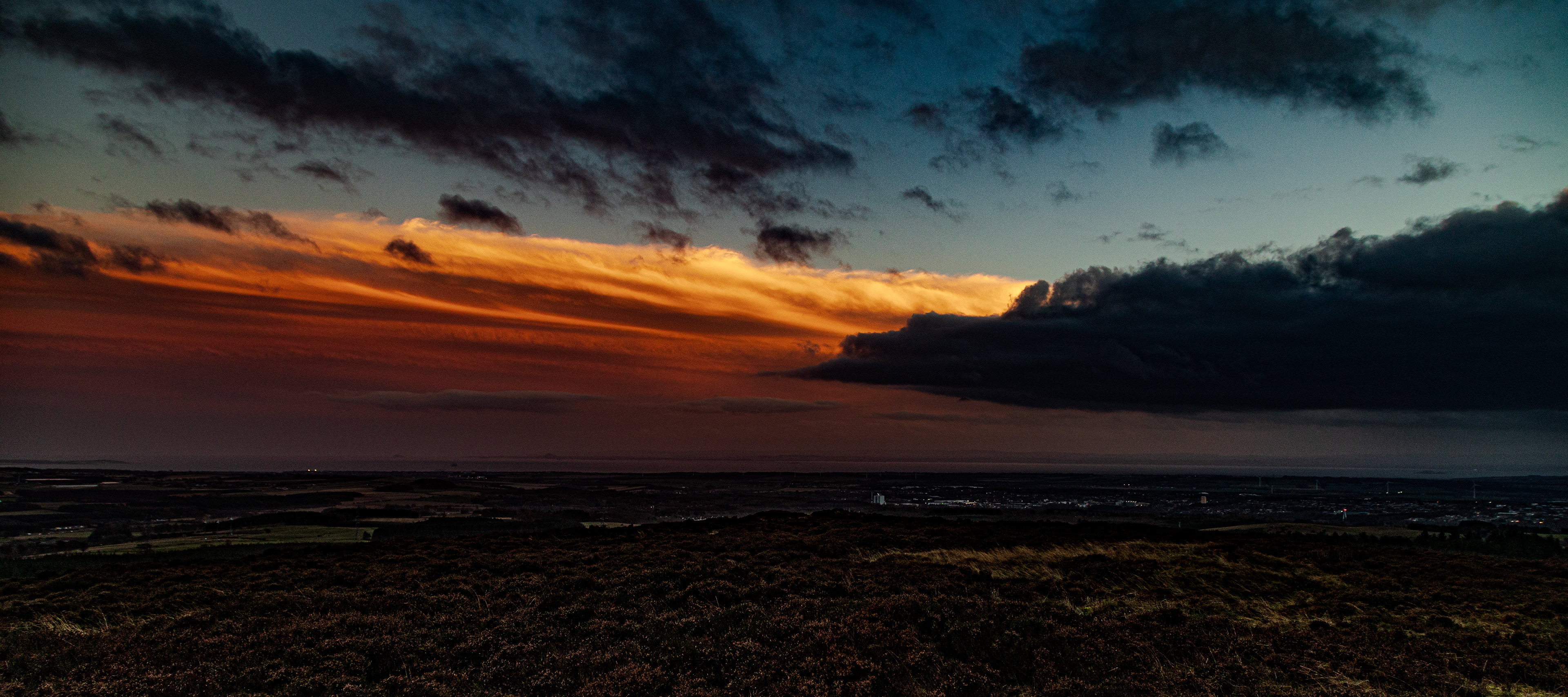 Winter sunset from Falkland Hill in Fife, Scotland
