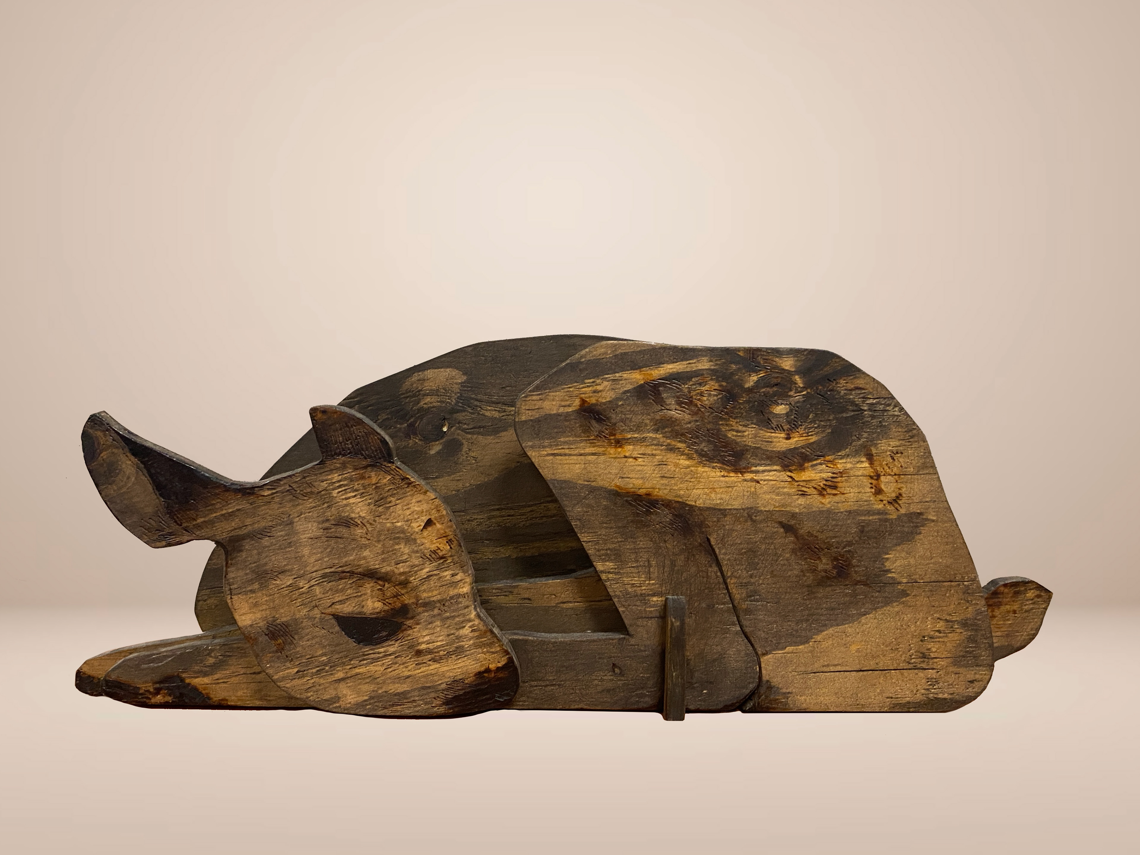 A multi-planar wood sculpture utilizing a slot-joint configuration.