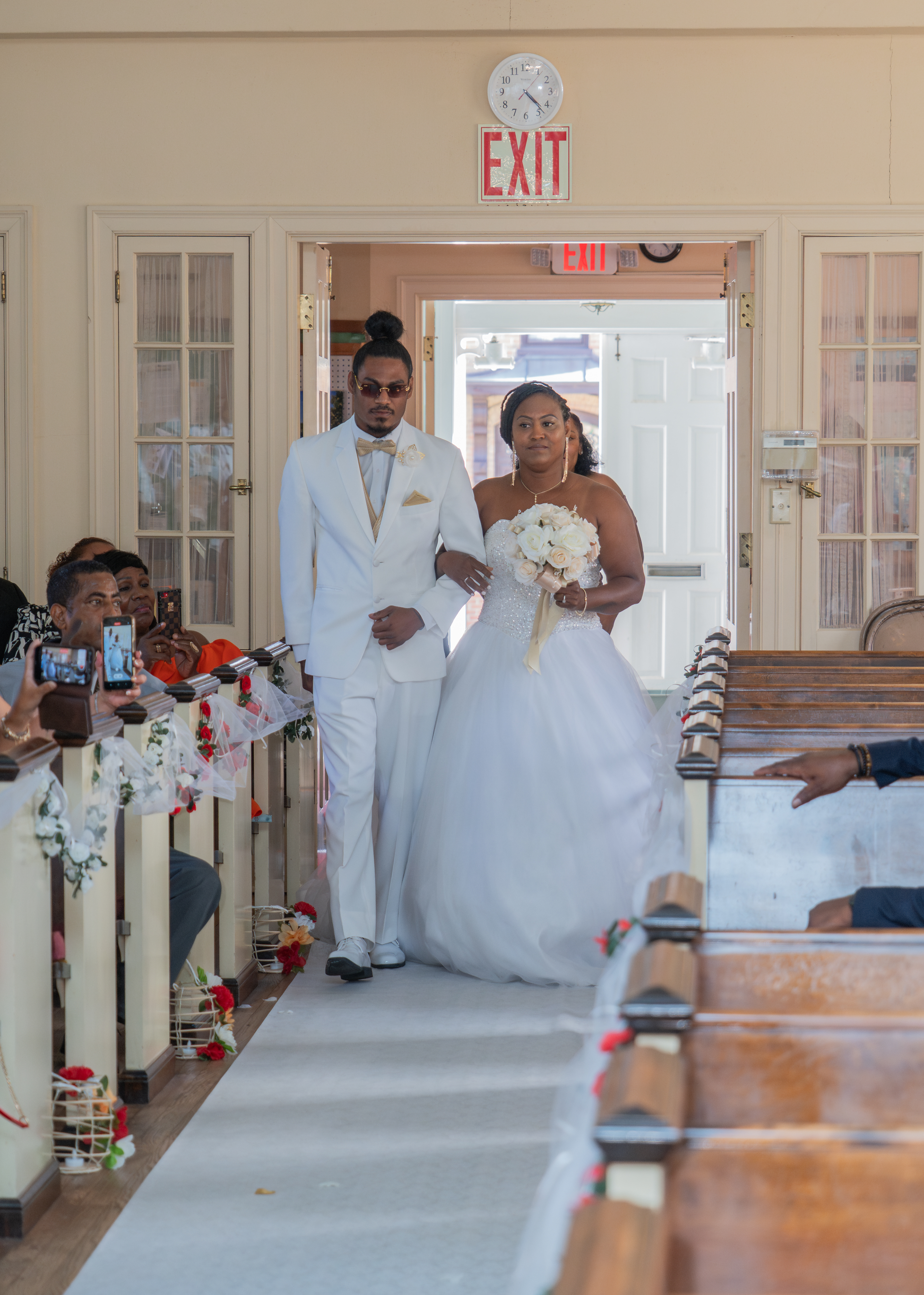 Bride walking to the altar. Church Ceremony in Waukegan, IL