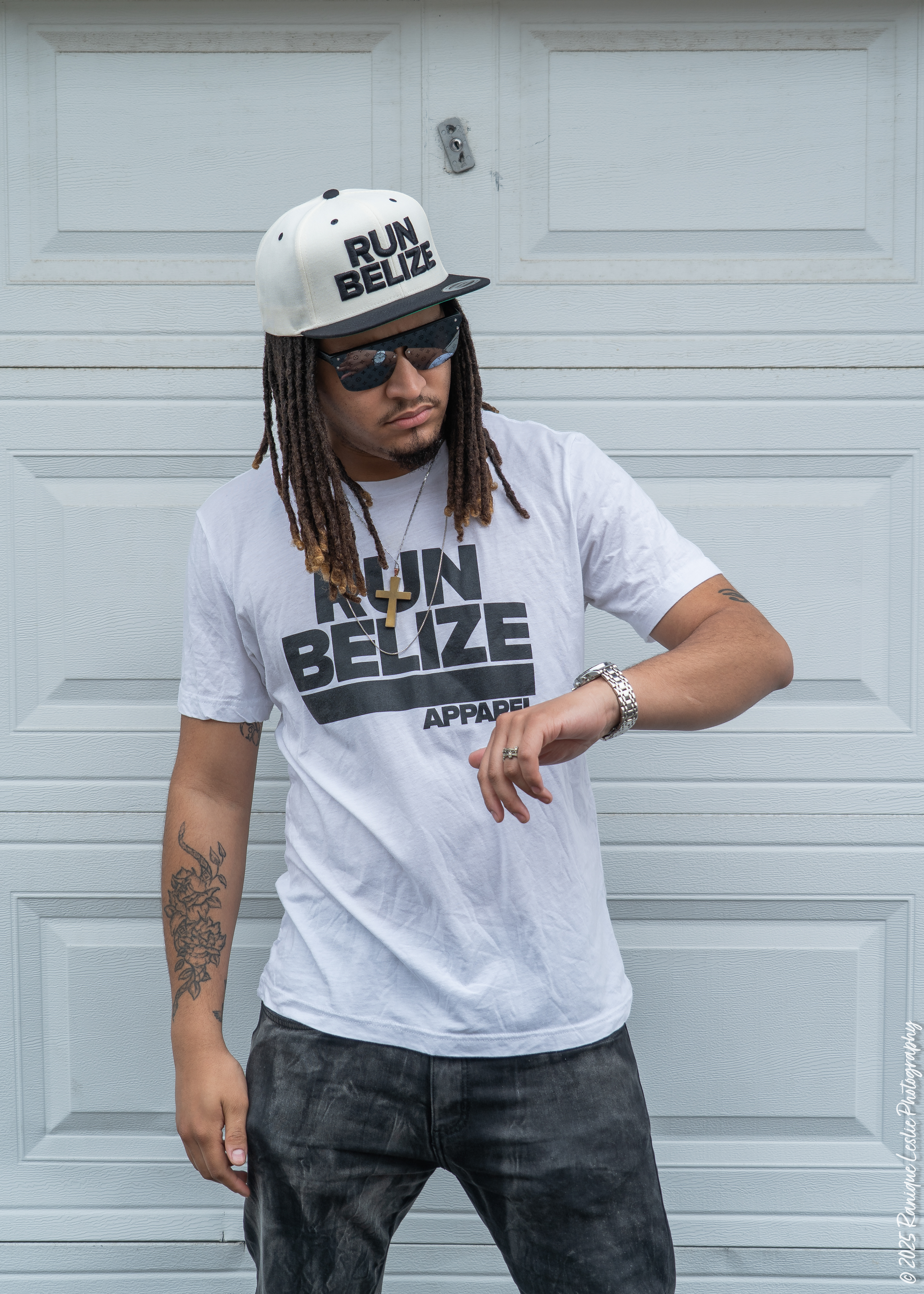 Trav x Run Belize Apparel - Run Belize Snapback Cap & Run Belize Apparel Classic Tee 3