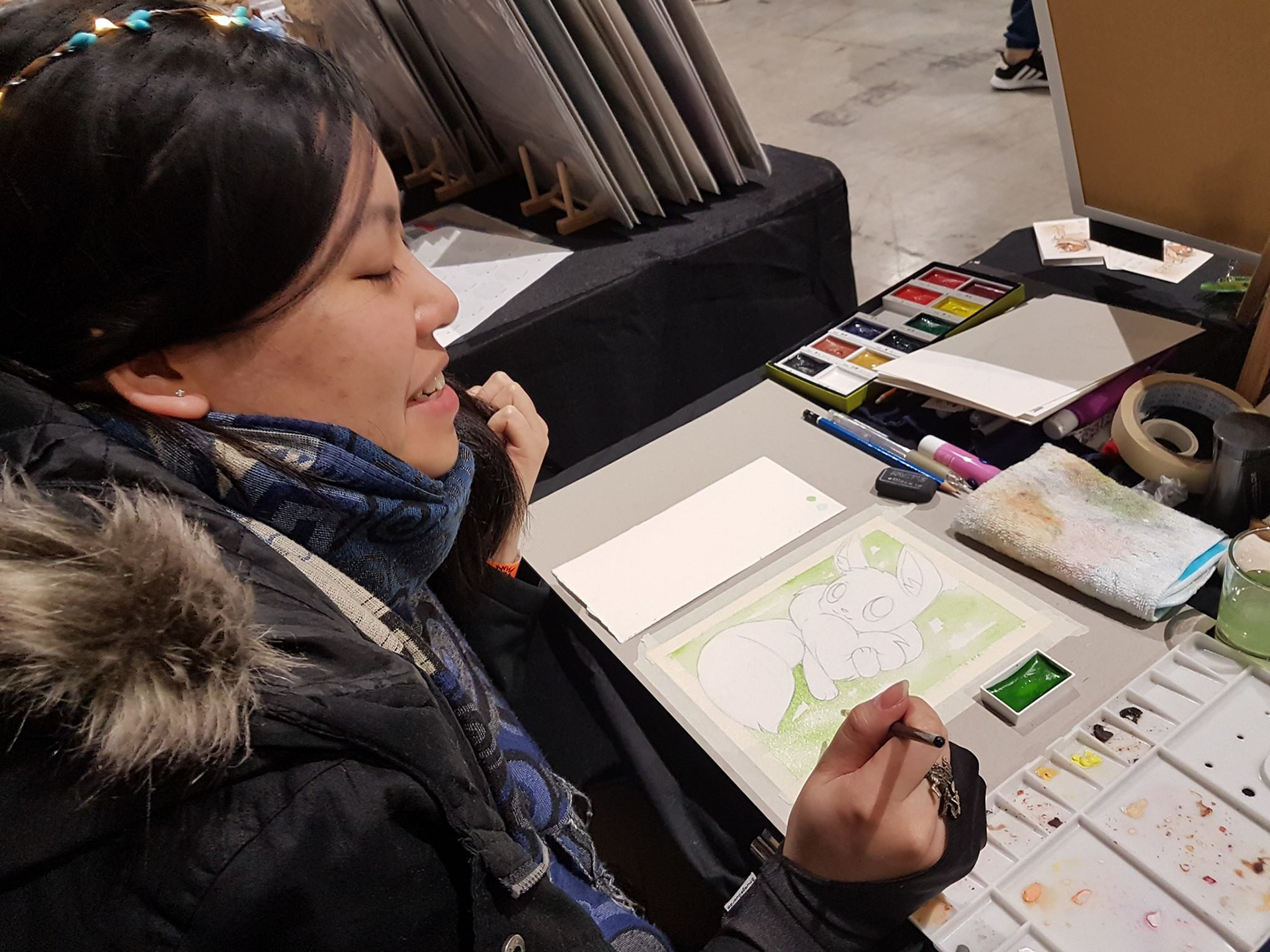 On the spot watercolour commissions