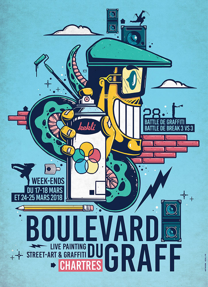 Kekli, smile, boyo, urban art, stickers, street art, graffiti, bboy, Chartres, breakdance