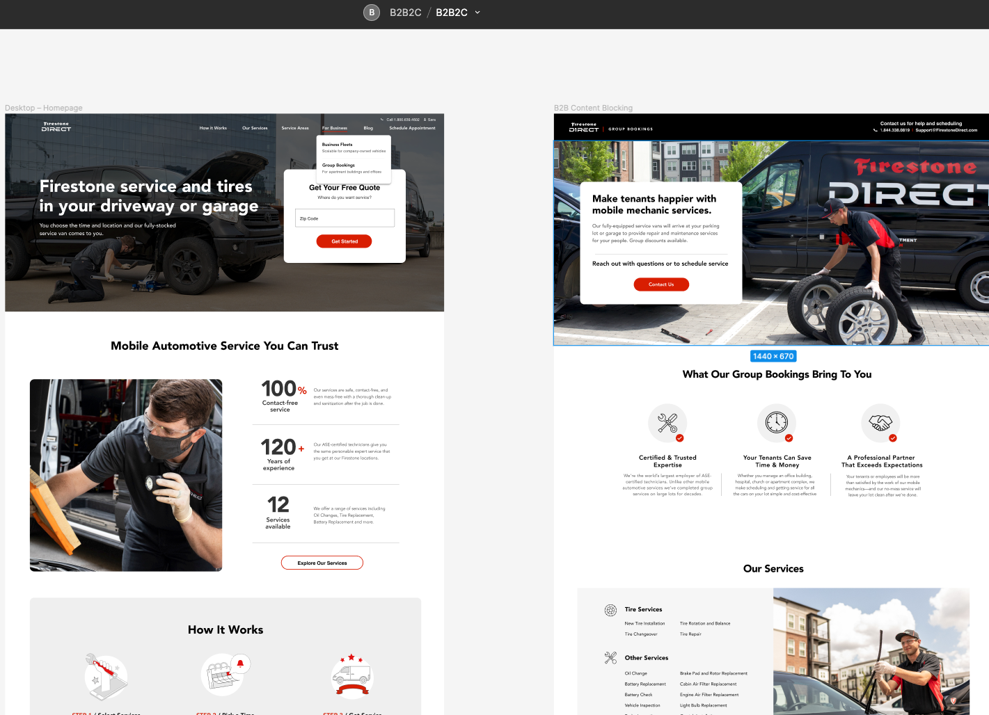 Home page for final user and B2B user