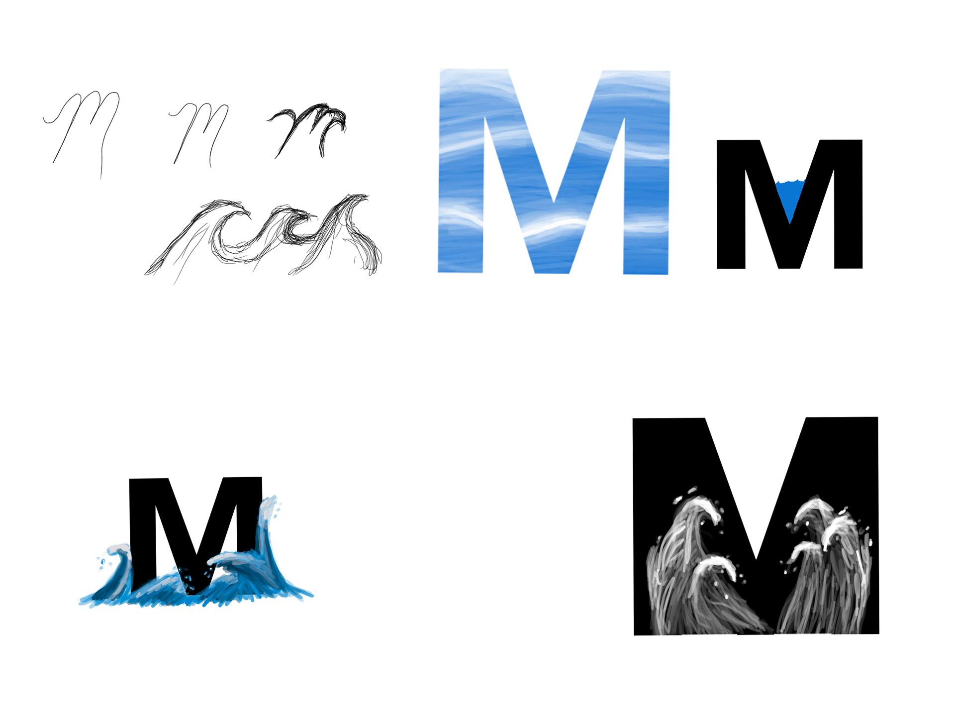 Merging "M" with "Water" (Study) -- Created using Procreate