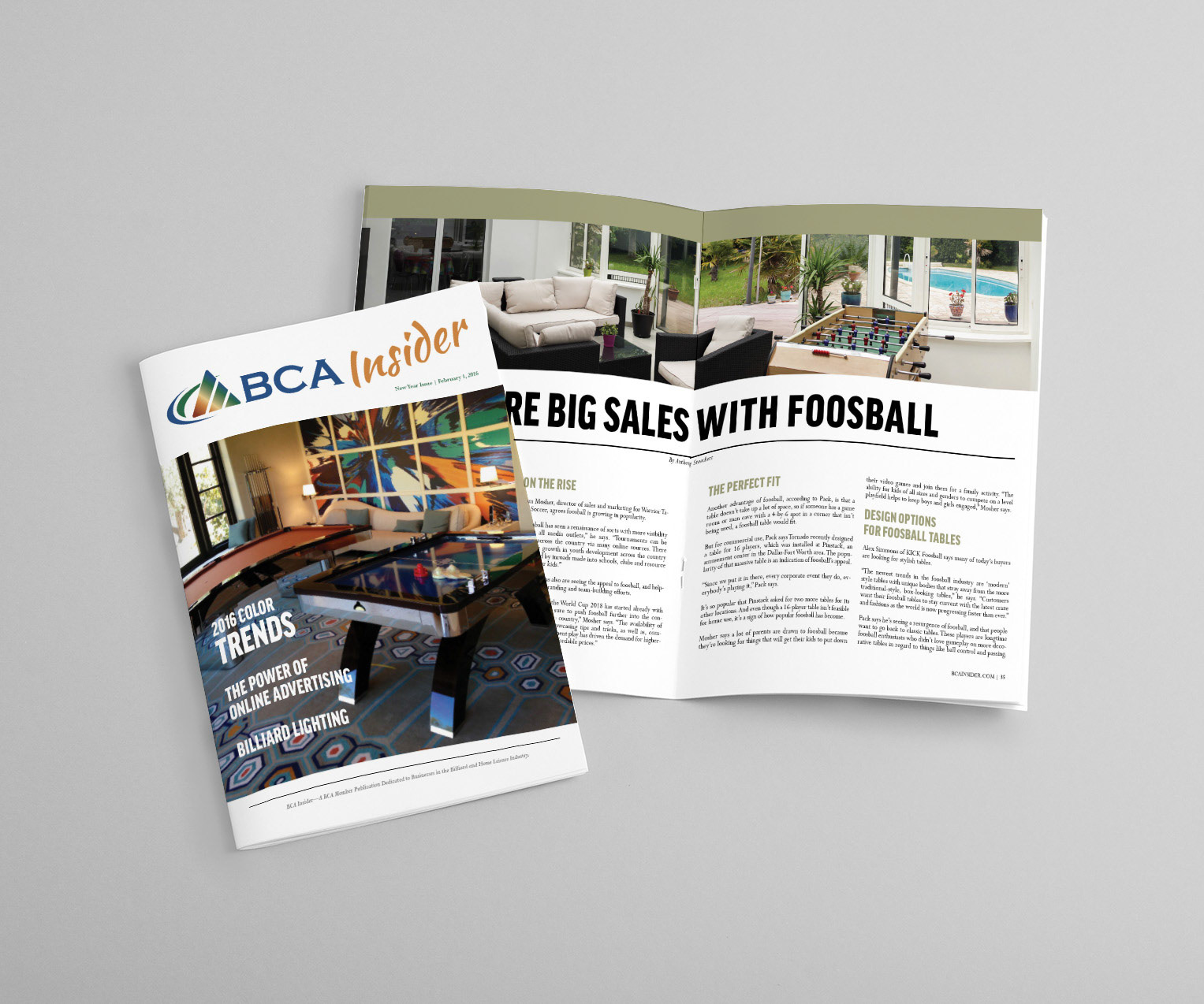 Blank brochure on grey background