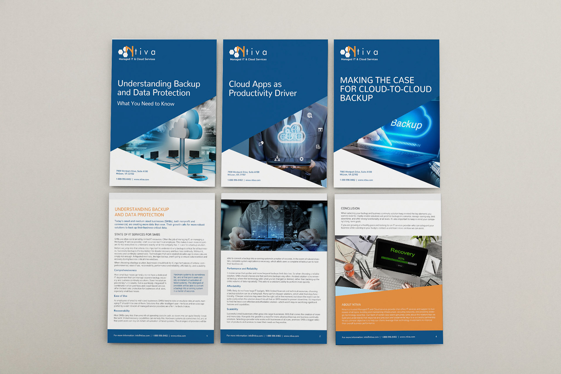 Blank white postcard flyer on a grey backgound