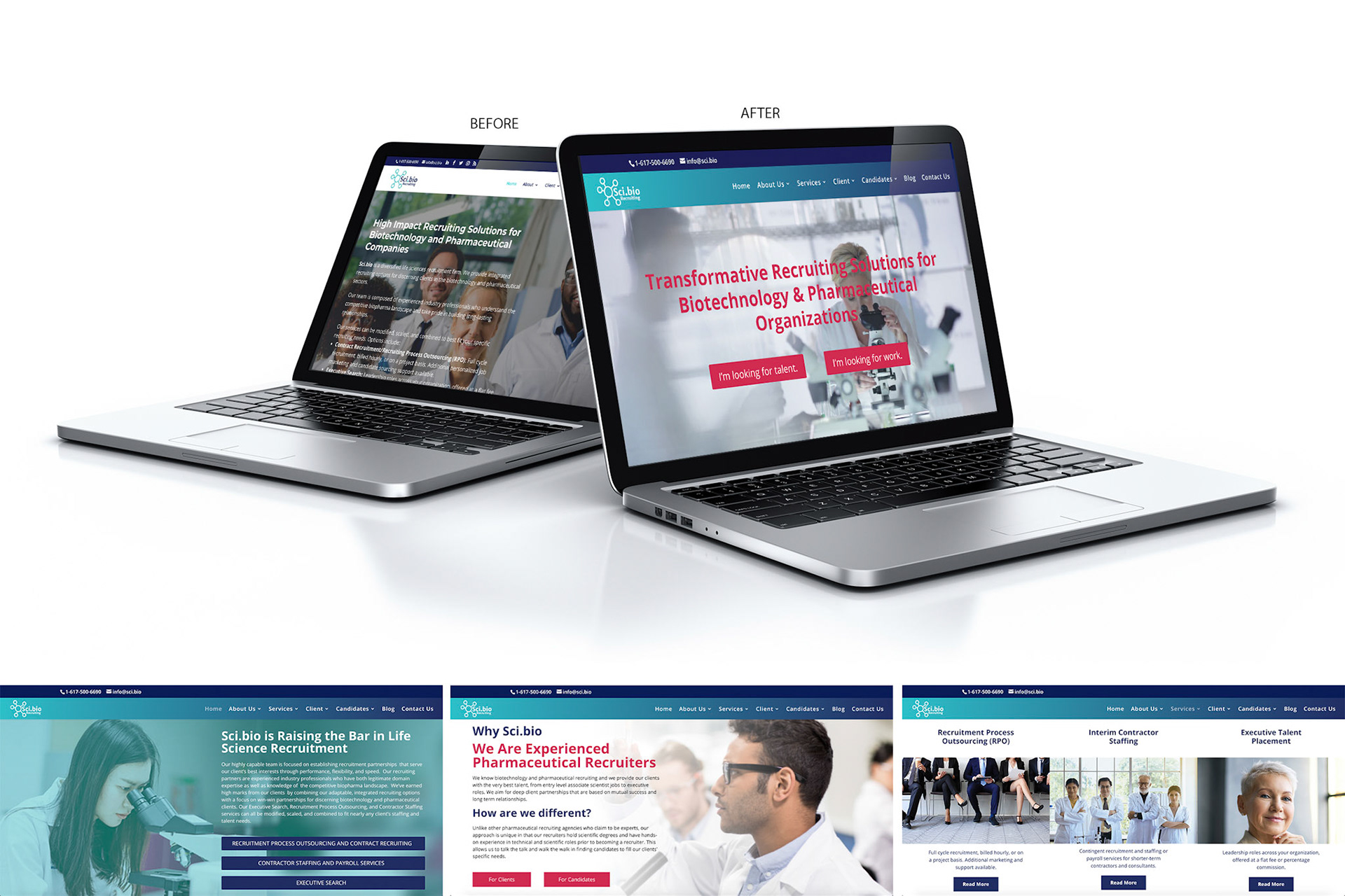 3d rendering of two laptops