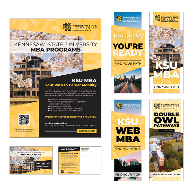KSU MBA campaign (poster, postcard, and banners)