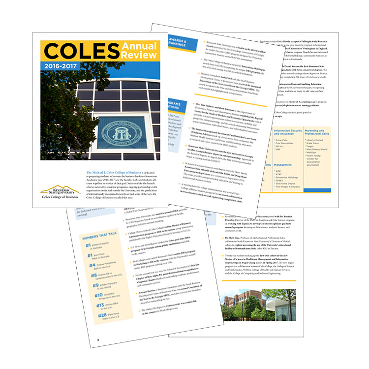 Coles College of Business annual report 