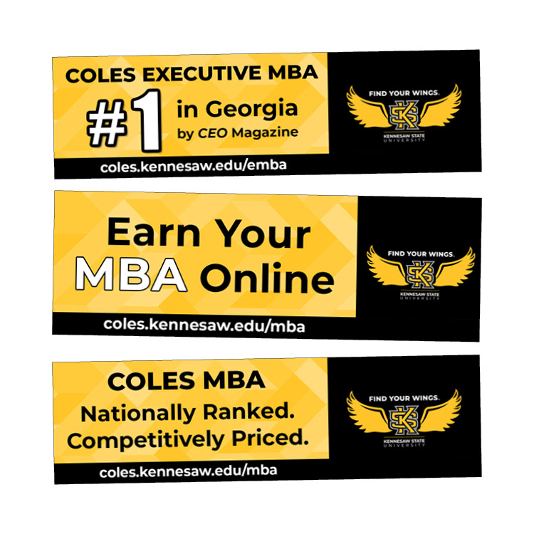 KSU MBA printed highway billboards