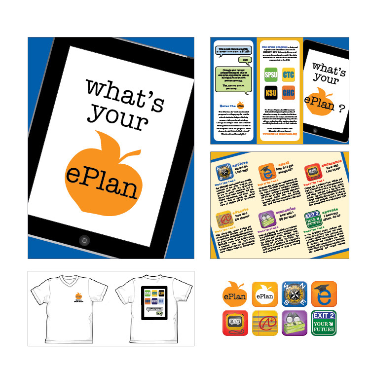 Eplan (highschool program) poster, trifols, tshirt, and icons