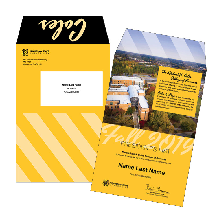 Coles College detachable mail-in certificate
