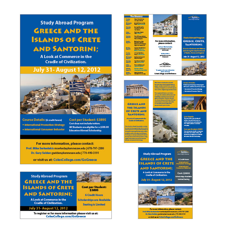 Study abroad material (poster, digital ad, brochure, and flyer)