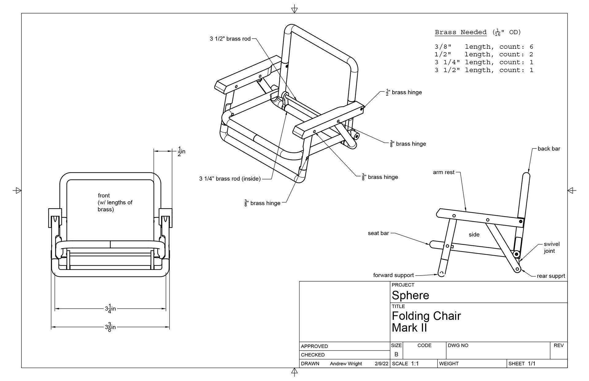 Planning out the brass hinges