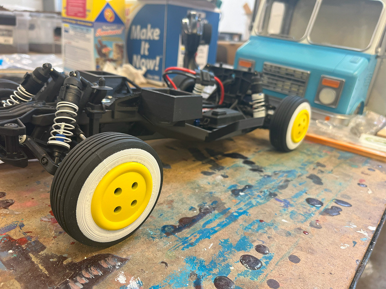Tires 3D printed in flexible urethane on my FDM printer.