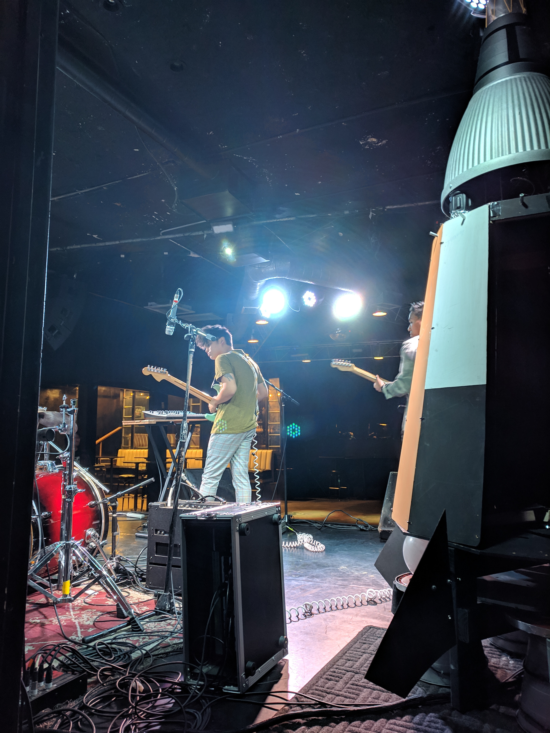 Rocket on stage during live concert.