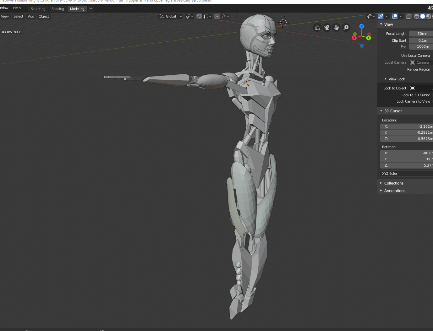 Blocking out body components in Blender