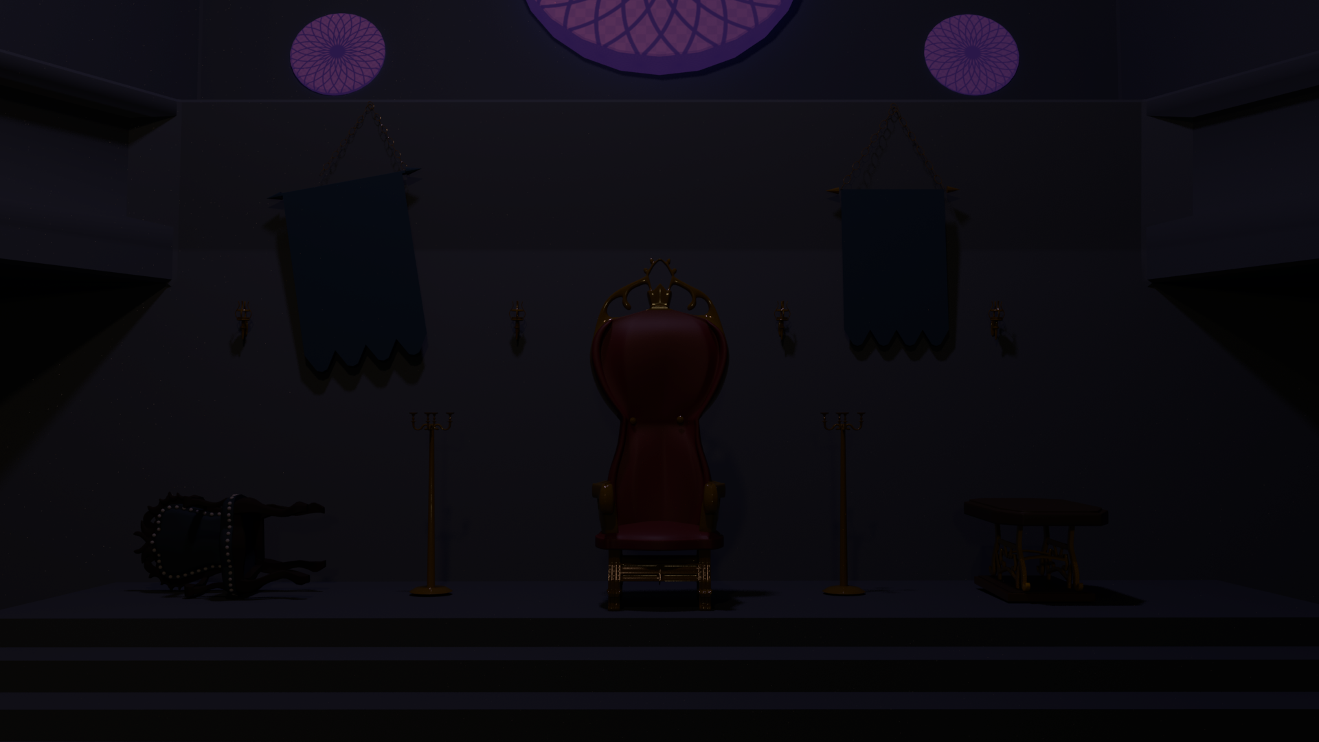 Completed environment, lit and rendered in Arnold