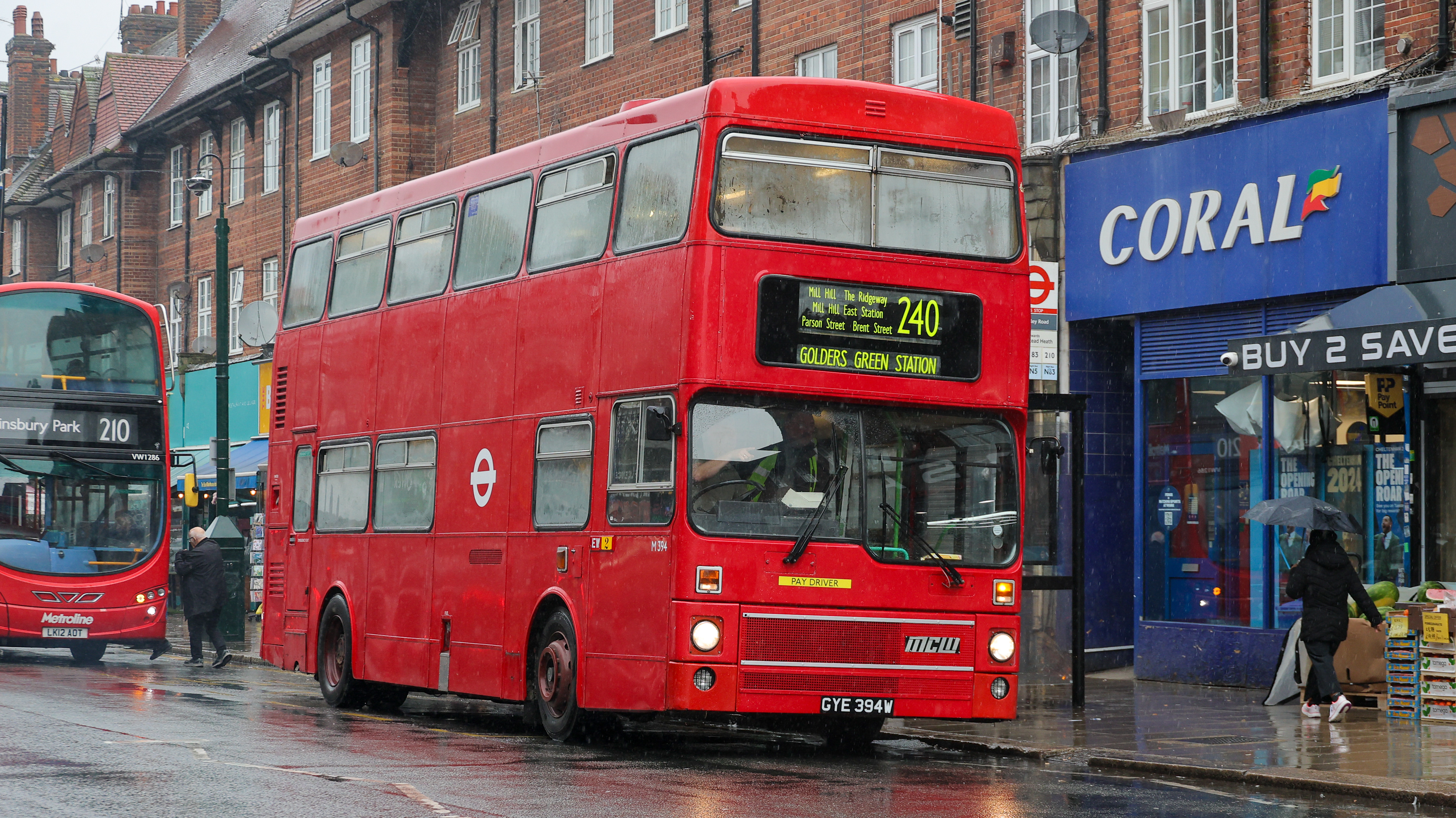 Preserved London Transport M394 (GYE394W) Golders Green 10th March 2024