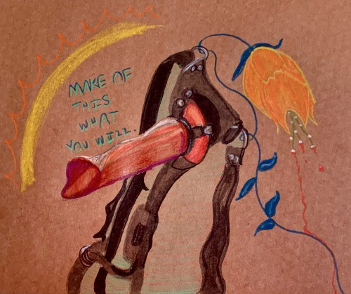 Evidence, colored pencil on kraft paper