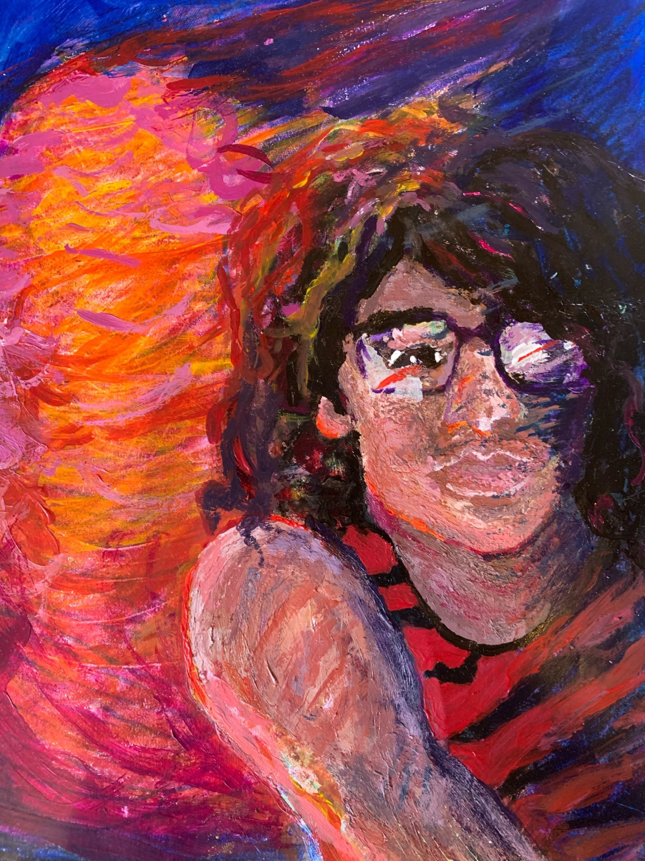 "Seeing You," Auroni, mixed media crayon and acrylic