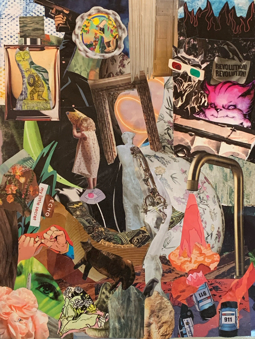 KIYA TURNS 30, mixed paper media, 10x13"