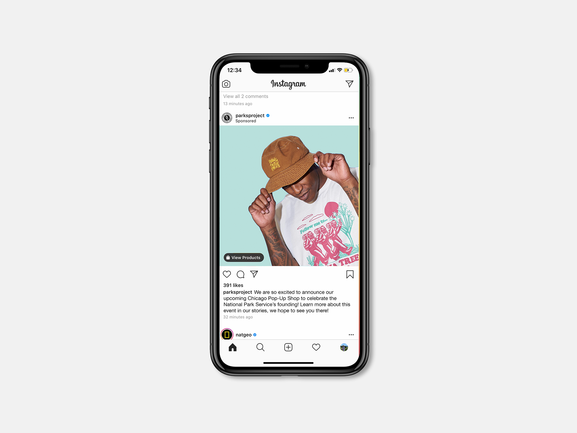Instagram sponsored post