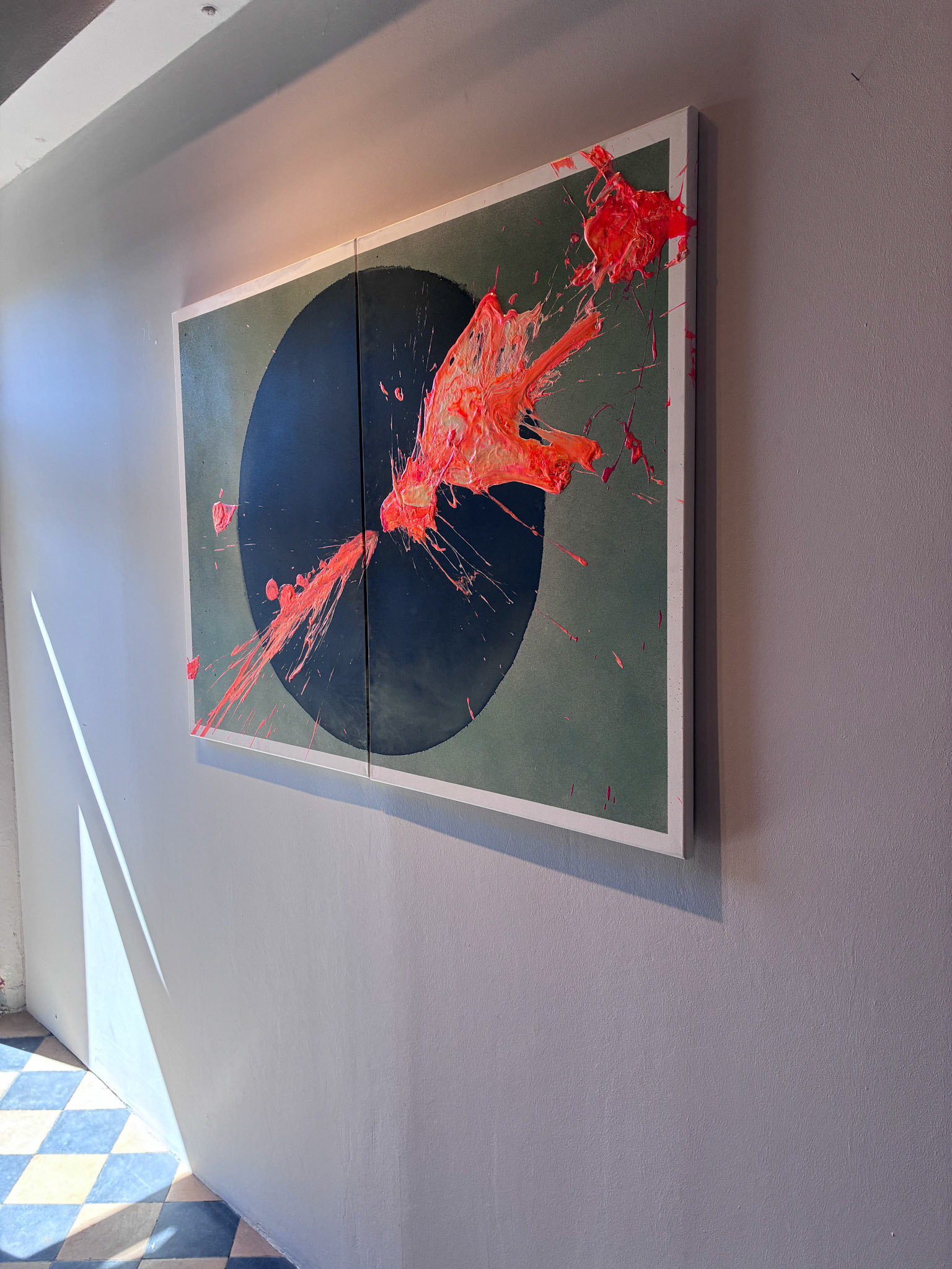 "VI", 1,40 x 1,00 m, Tusche und Lack auf Leinwand​​​​​​​