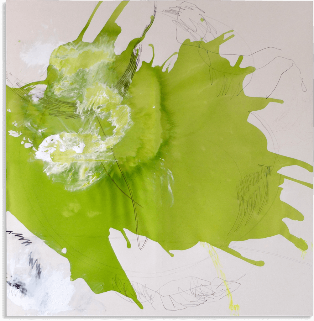 Pia: 1,70 × 1,80 m, Bleistift, Kohle Filzstift, Öl und Tusche auf Leinwand