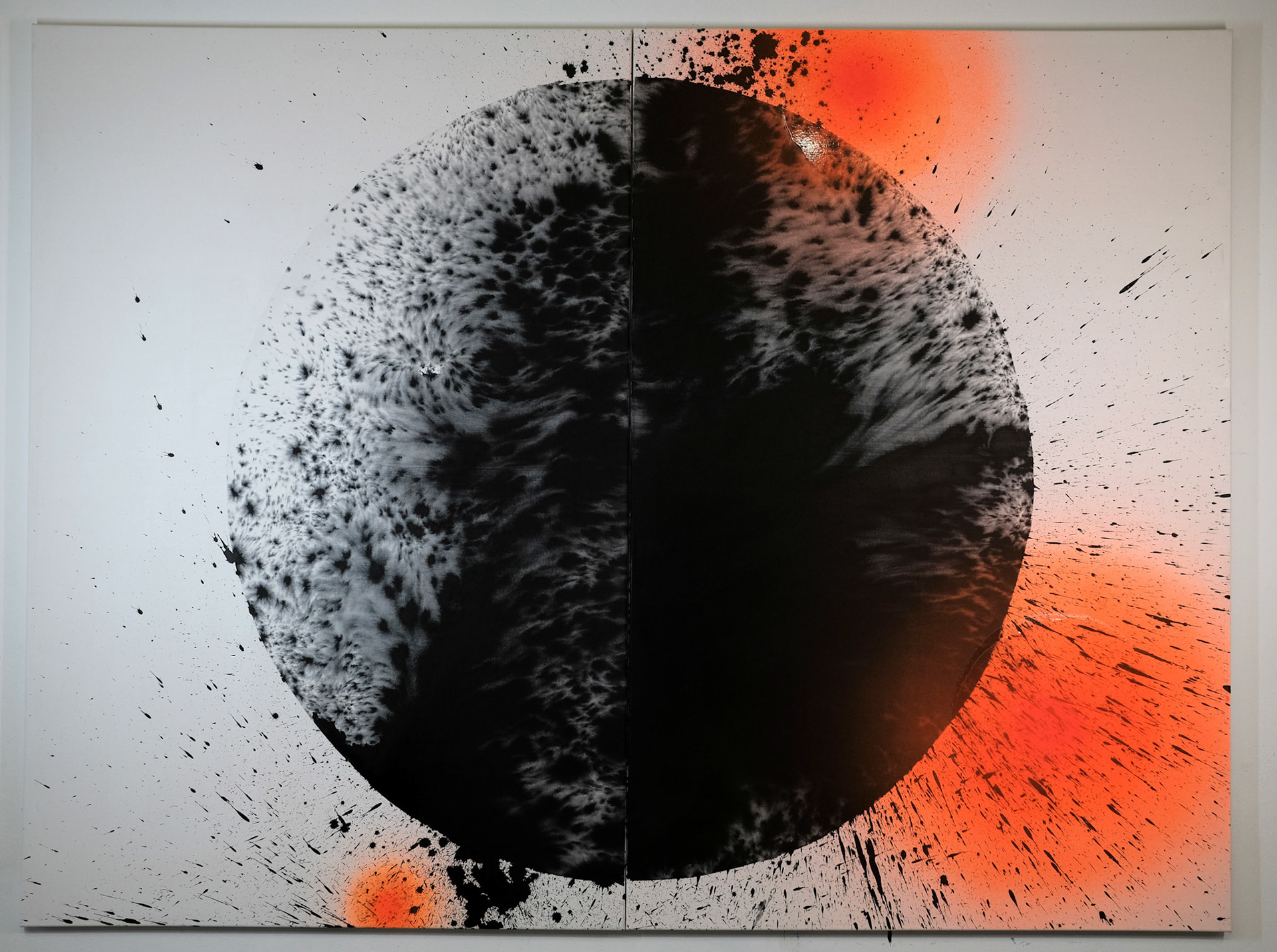 "IV", 2,00 x 1,50 m, Tusche, Acrylfarbe, Lack und Silikon auf Leinwand​​​​​​​