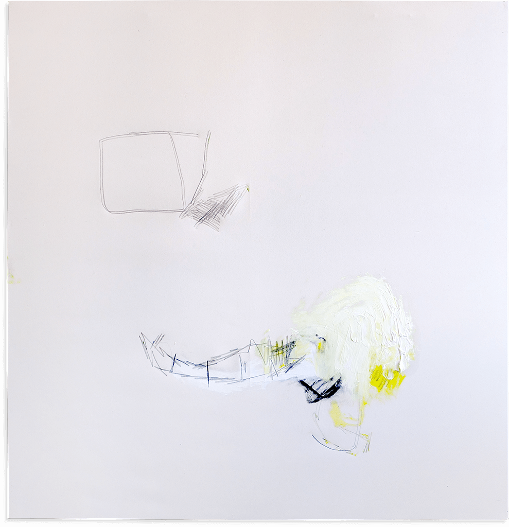 Drücken: 1,30 × 1,40 m, Acryl, Öl, Kohlestift, Filzstift, Bleistift, Lack auf Leinwand