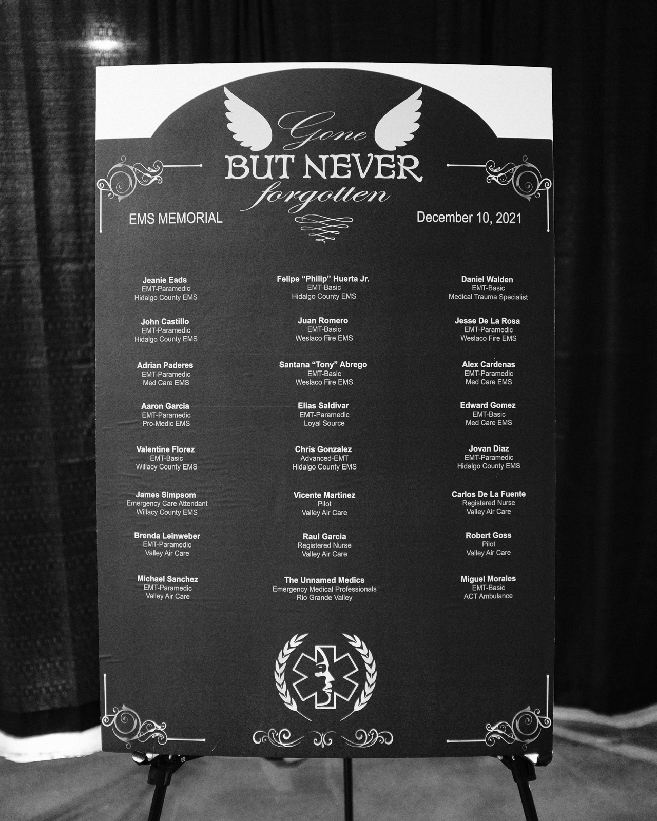 Names of those who lost their lives on duty.