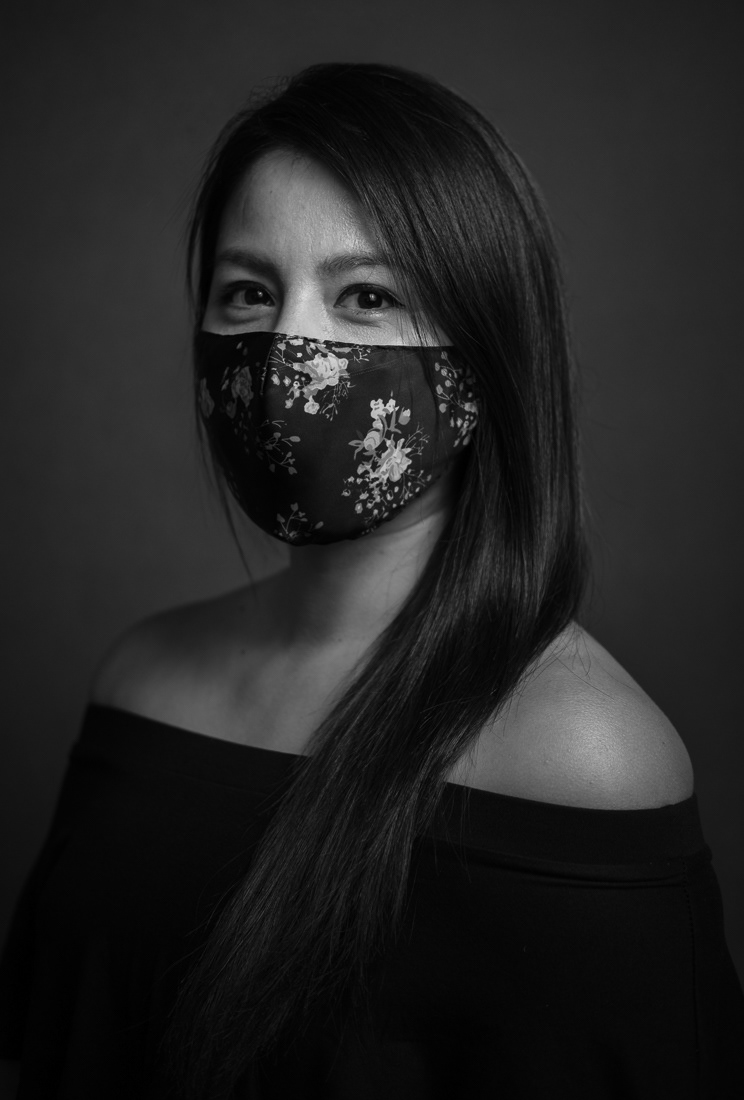 Girl with the floral mask: In 2020, everything in life was new. The pandemic brought a new way of living. A new normal and new fashion. Girl with the floral mask portrays this new fashion.