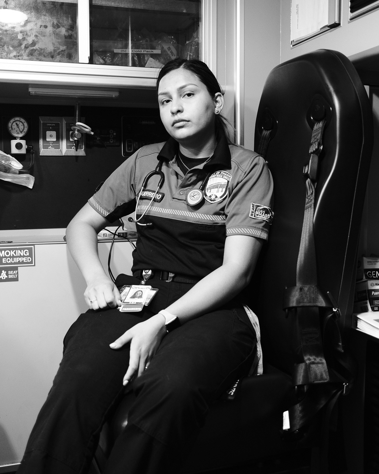 G. Guerrero, Paramedic, with 1 year of service.