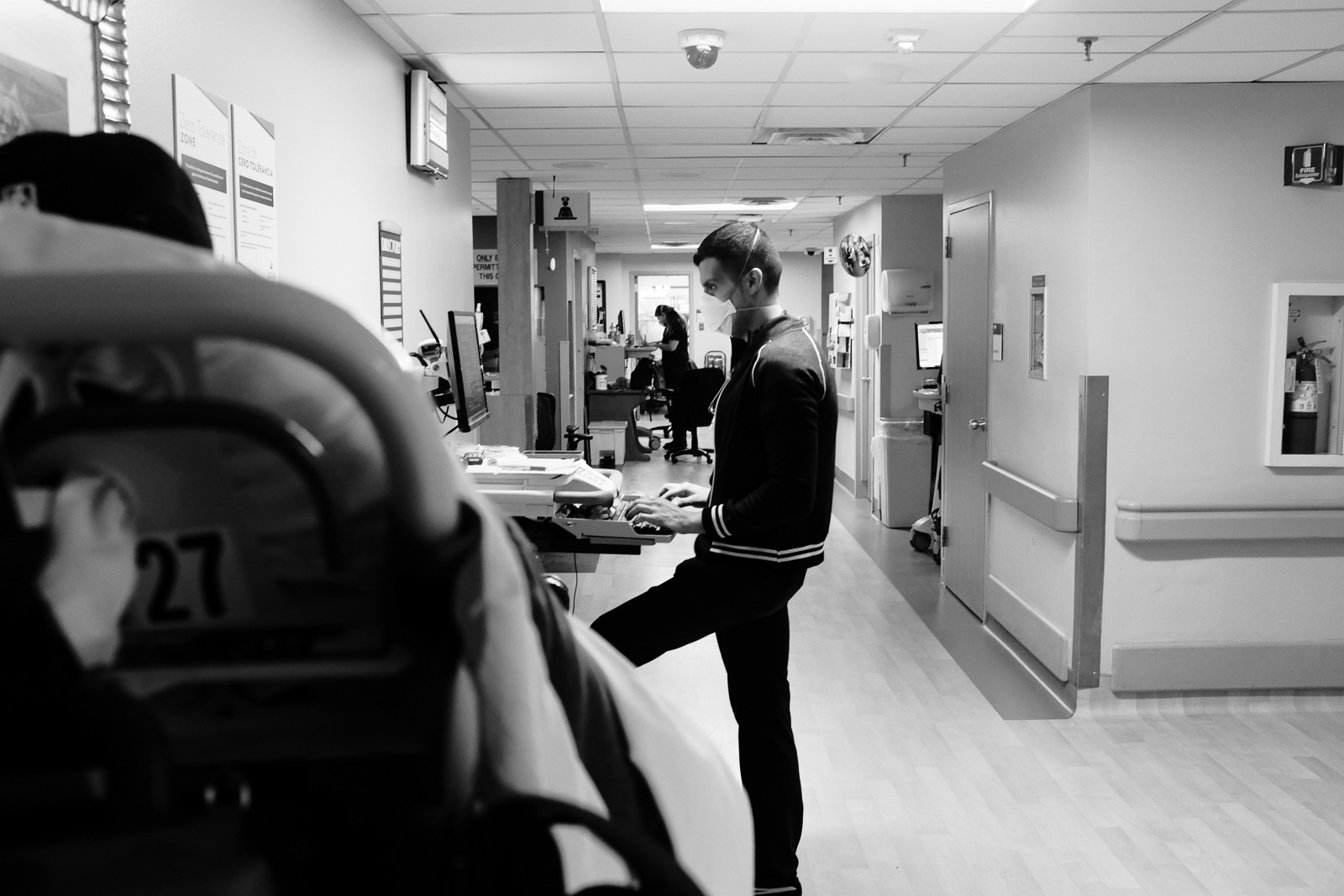 Charge Nurse Pablo triaging EMS.