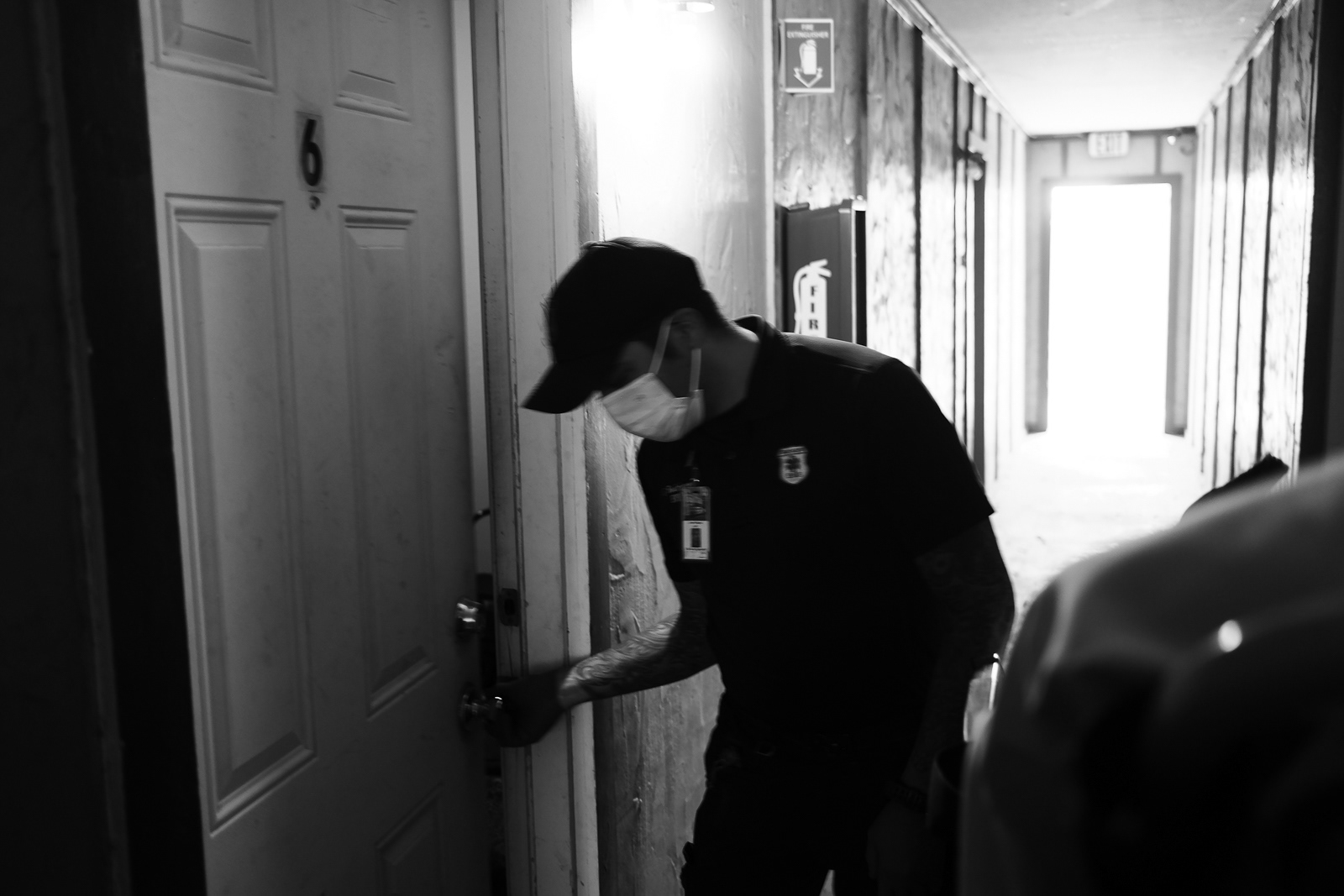Here we go… we knock and we hear a voice telling us to come in.