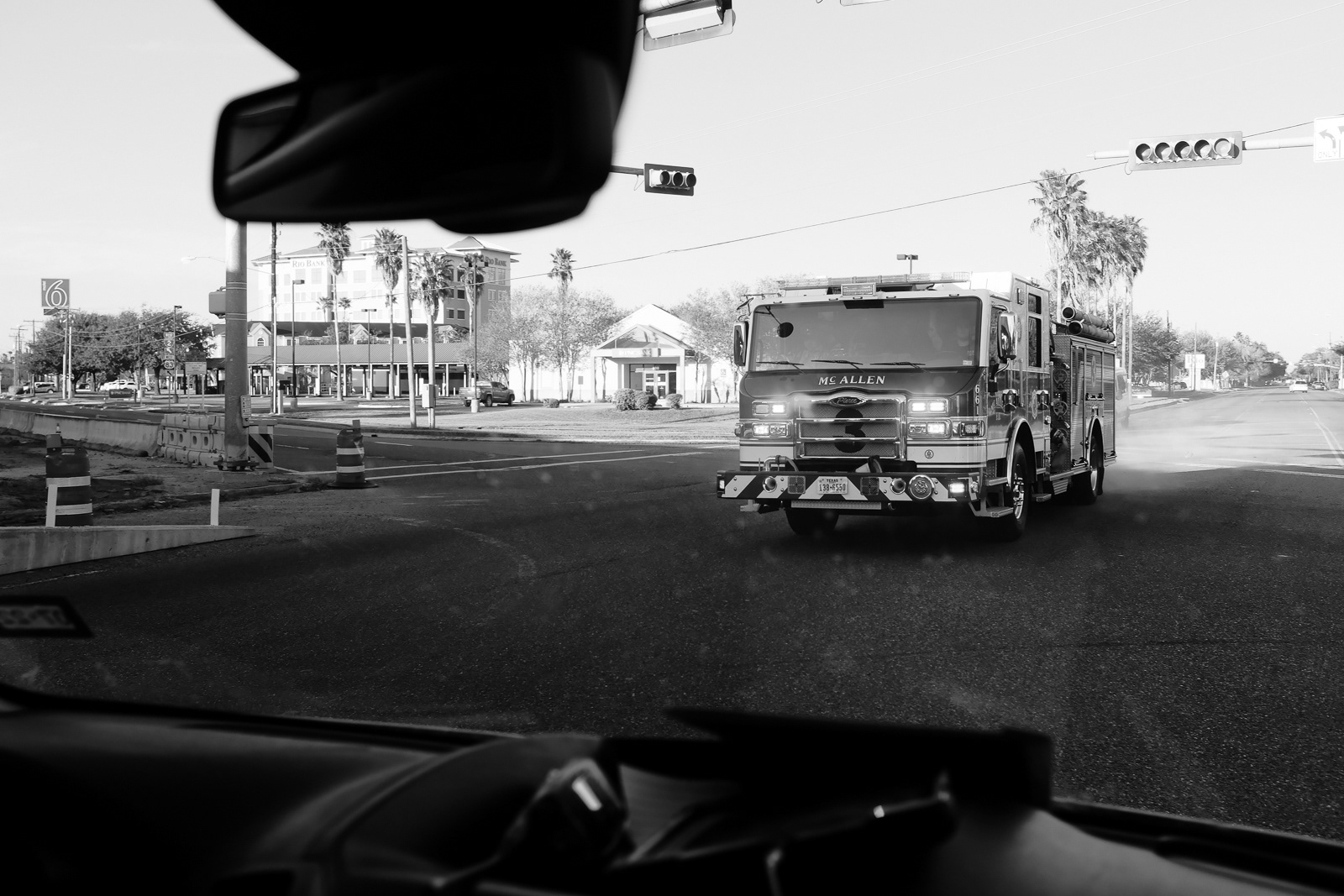 McAllen FD responding to a structure fire.