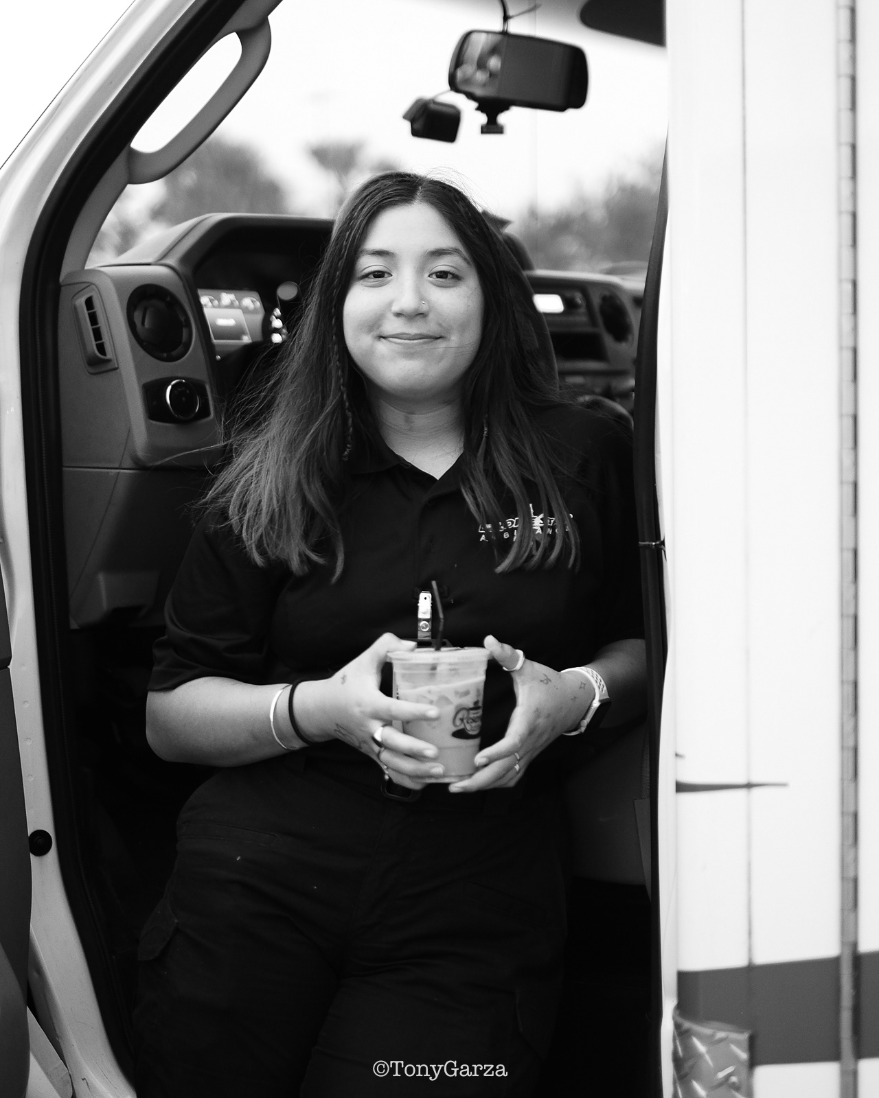K. Zapata, EMT, with 9 months of EMS service.