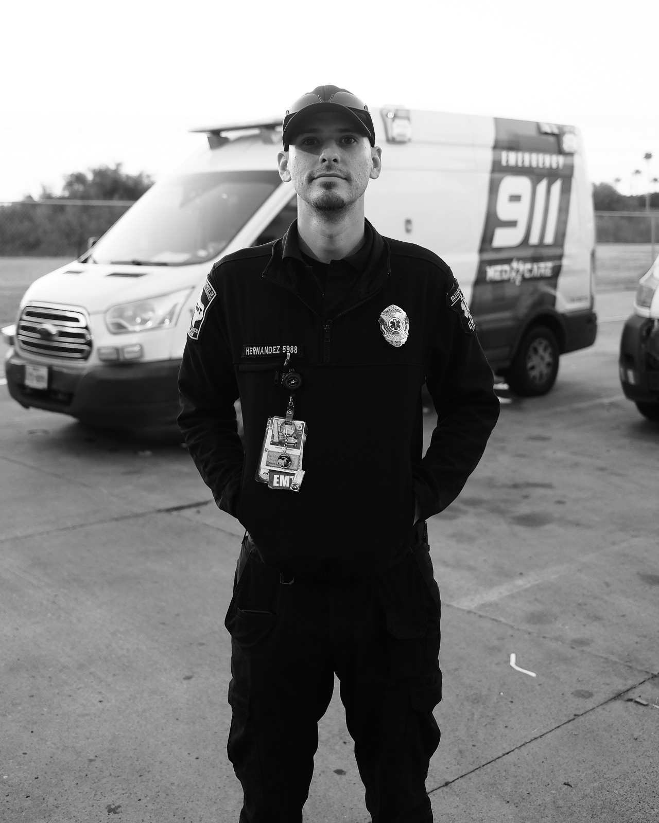 J. Hernandez, EMT, with 13 years of service.