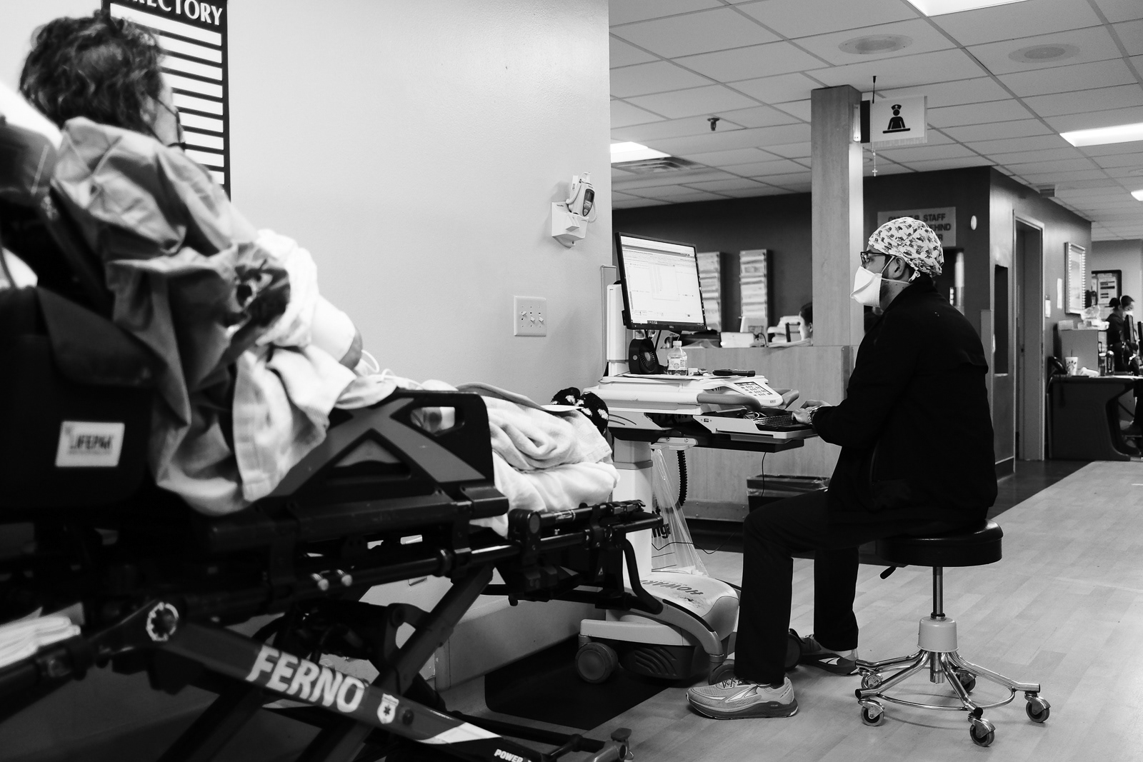 Nurse Ruben triaging an EMS patient.