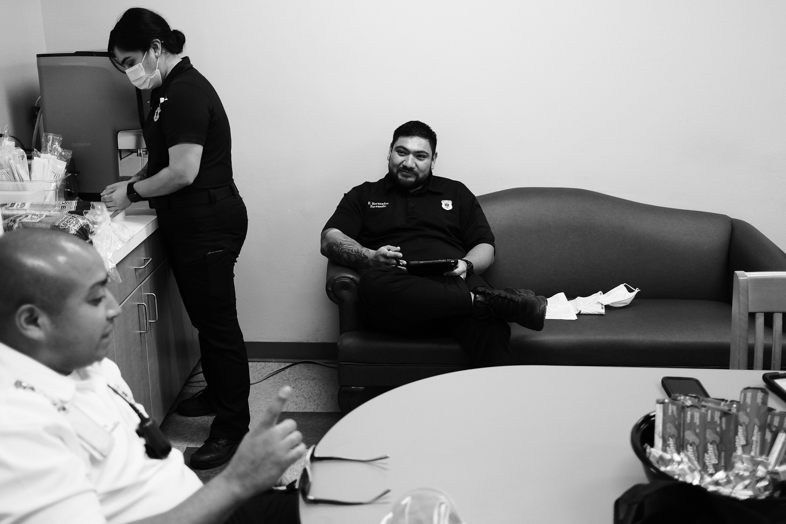 In a spontaneous meeting with Rescue at the EMS lounge.
