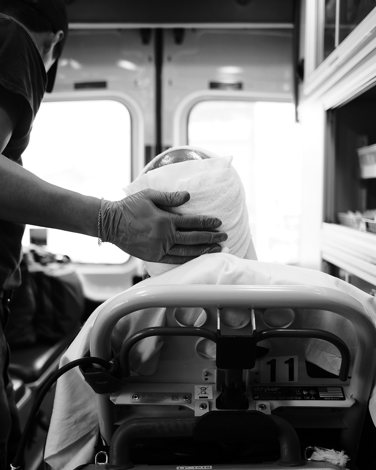 Call No. 4 Mechanism of injury: Fall Weather: 100 degree weather.  Scene details: Backward fall from delivery truck approx 5ft to asphalt pavement. Mental Status: Abnormal, altered mental status-name and event present-reports taking a wrong step.  Chief Complaint: Posterior head pain Signs/Symptoms: Diaphoretic, laceration- 1 inch in length present and bleeding present to the back of the head.  Airway: Good, no abnormalities.  Breathing: Good, no abnormalities.  Circulation: Good, no abnormalities.  Assessment: Wound assessment, head-to-toe assessment, pupil assessment, lung sound assessment, vital signs, heart rhythm, 12 lead assessment, glucose assessment, skin turgor assessment.  Treatment: C collar, bandages and bleeding control, IV access, IV fluids.  Differential diagnosis: TBI-Concussion, dehydration.  Rule out: Heart arrhythmia, stroke, ICP, drug or alcohol abuse, hypoglycemia.  En-route: Monitor mental status, ABC’s, reassess vital signs and notify hospital-trauma alert.   Repeat until we arrive at the hospital. 