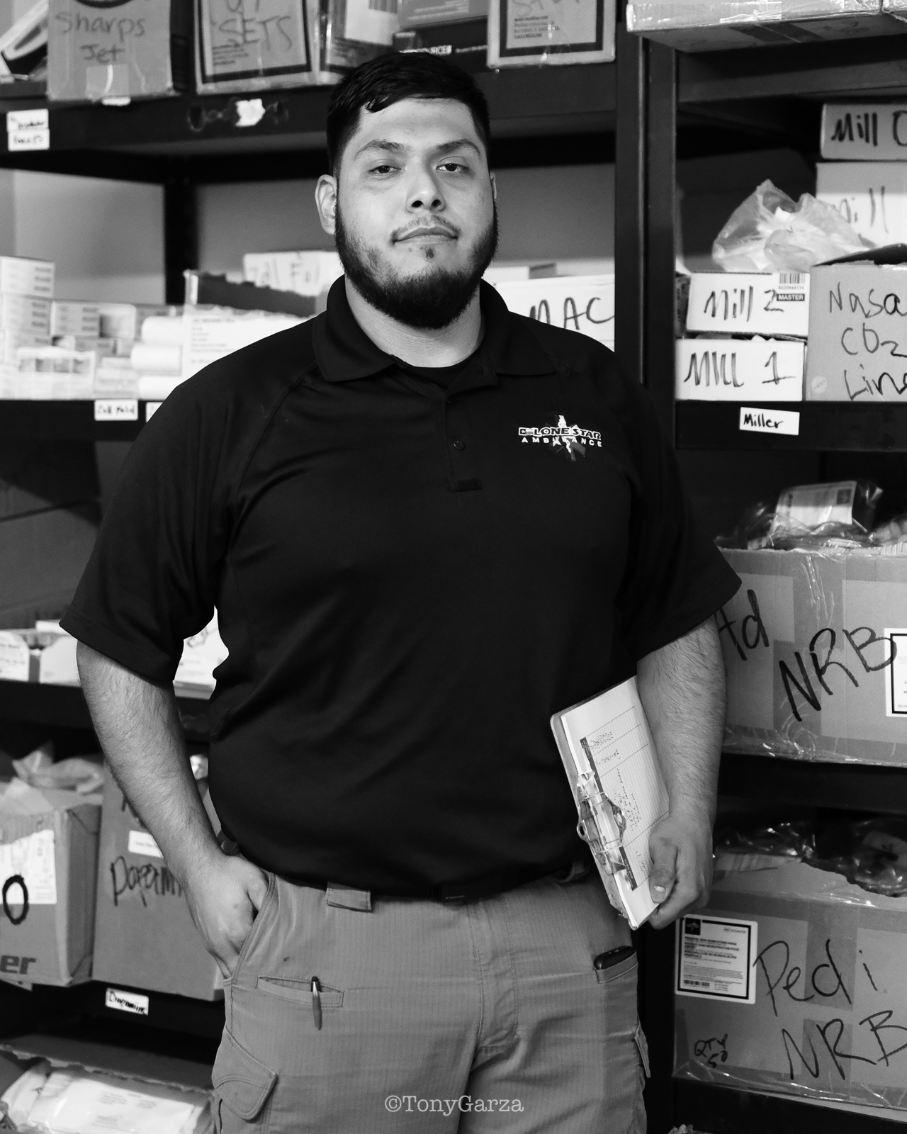 A. Luna, Supply Officer and EMT, with 8 year's of EMS service.