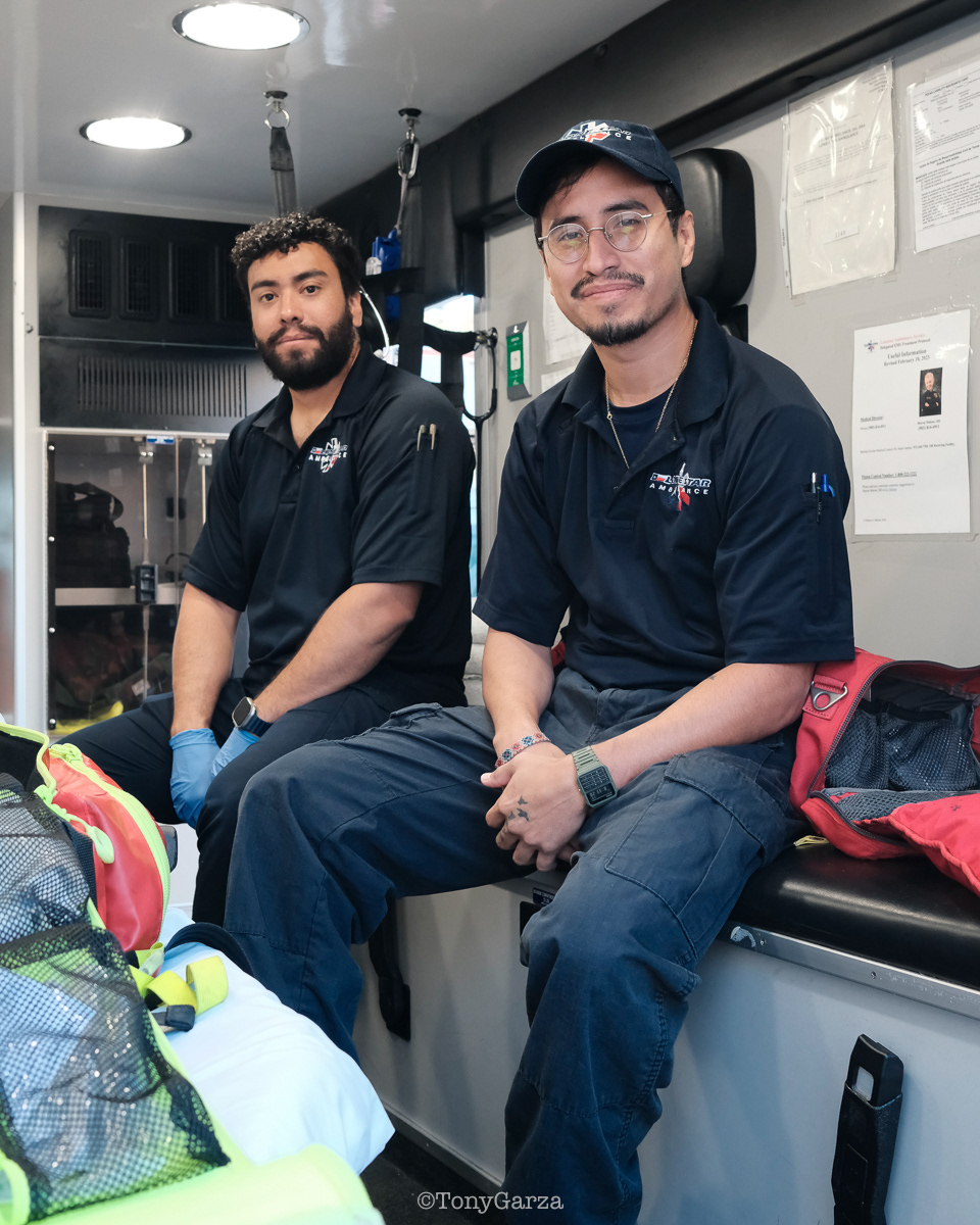 Medic 6: Paramedic R. Melchor ( 7 years) and EMT R. Longoria ( 6 years) 