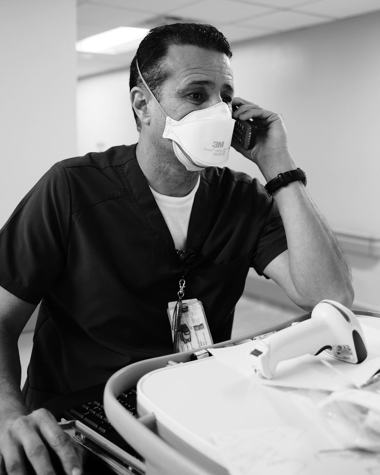 Nurse Sam, RN, with 12 years of service in the hospital.
